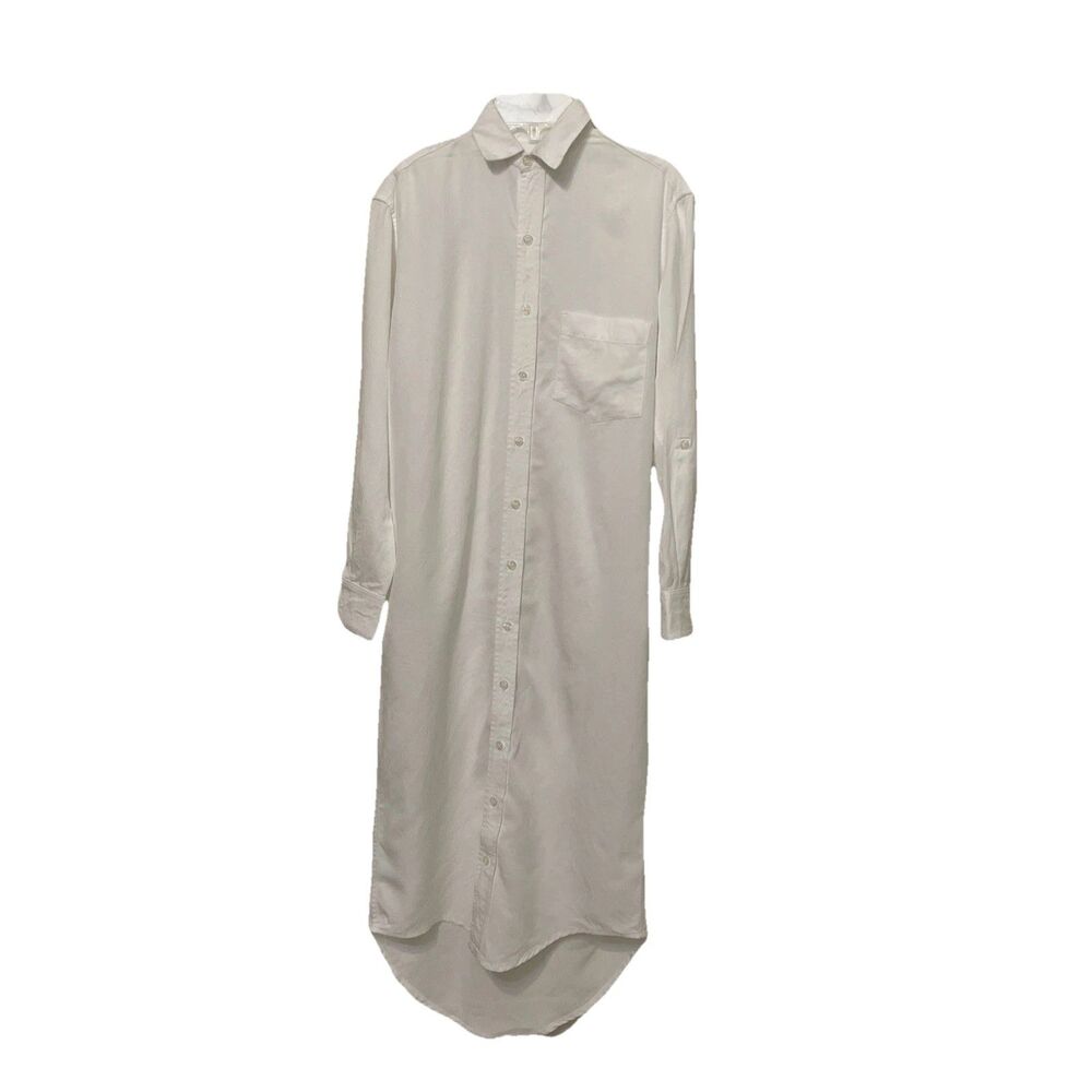 Emily Phillips Nashville White Cotton Girlfriend Midi Shirt Dress Womens Size 2